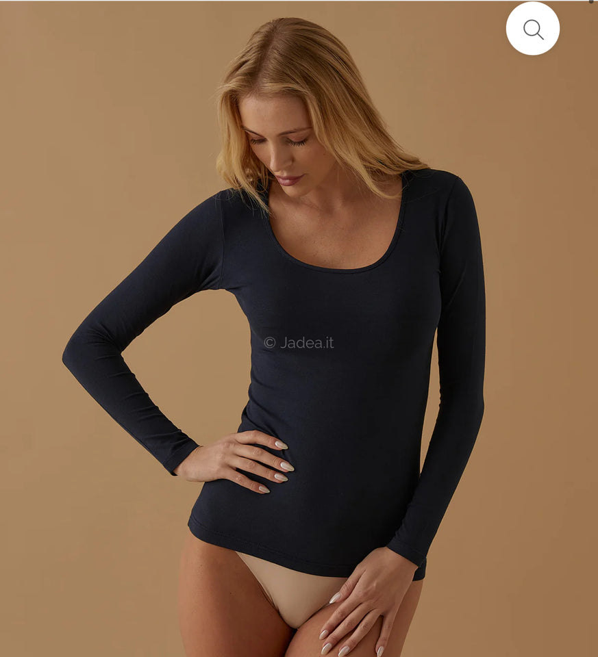 MAGLIA A SCOLLO LOLLO IN COTONE ELASTICIZZATO  4056