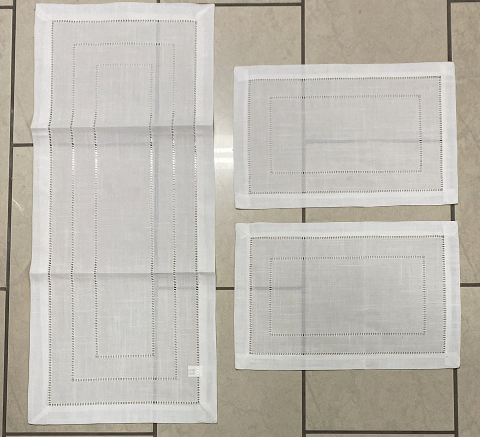 Tris Centri Puro lino con Orlo Giorno - Eleganti