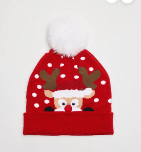 Cappello natalizio con pompon rosso 70697