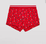 Boxer per bambini in cotone naturale rosso con motivo natalizio 184234