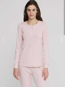 Pigiama caldo cotone donna noidinotte semplice 3 bottoni 8786