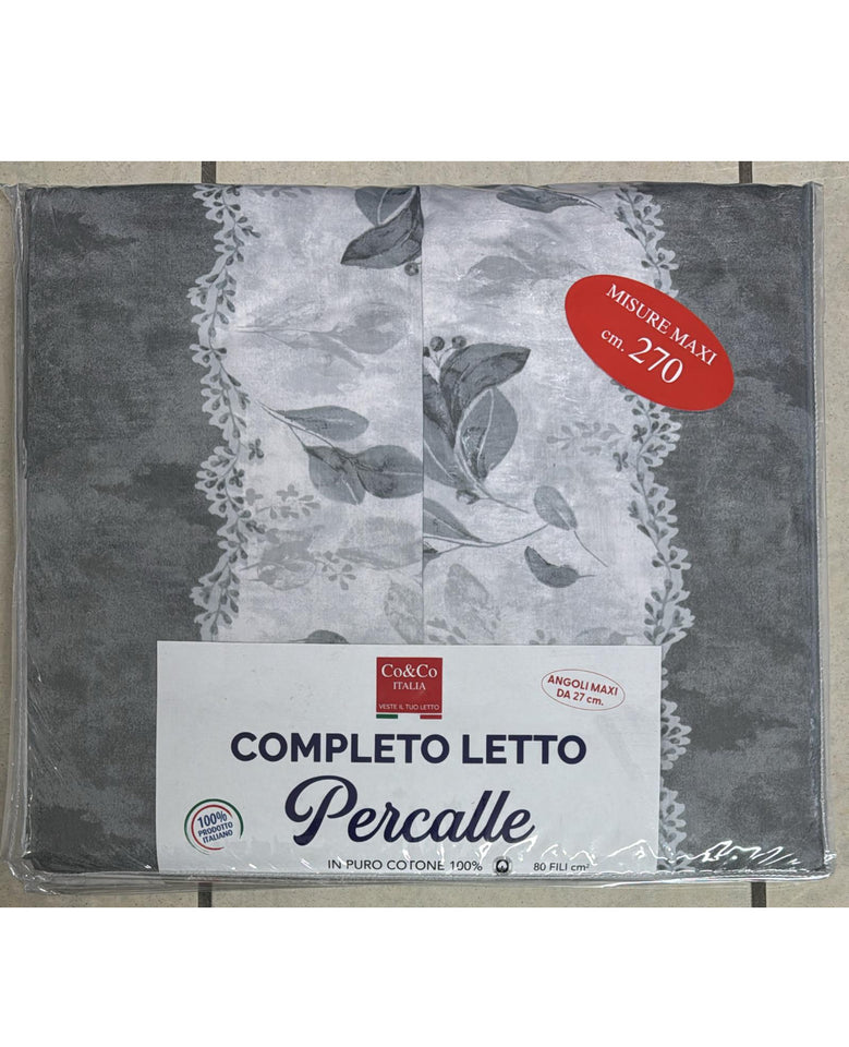 C.lenzuola percalle fiorato 2 posti MAXI 270