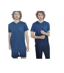 Pigiama uomo 3 pezzi Noidinotte – cotone leggero con pantaloncino e pantalone 3056 3057  NTUC