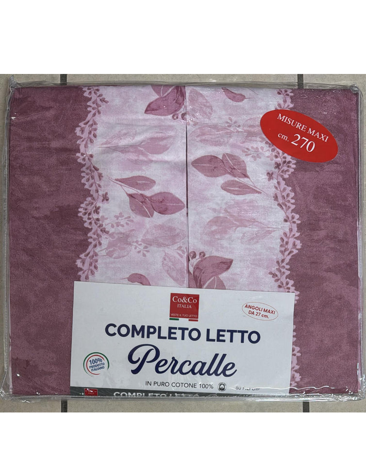 C.lenzuola percalle fiorato 2 posti MAXI 270