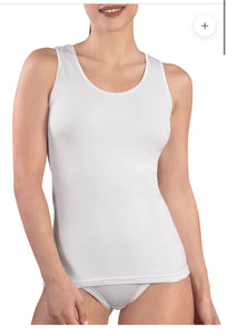 CANOTTA SPALLA LARGA DONNA GIROCOLLO BORDO RASO 100% COTONE CALDO INTERLOCK 291 0P-10