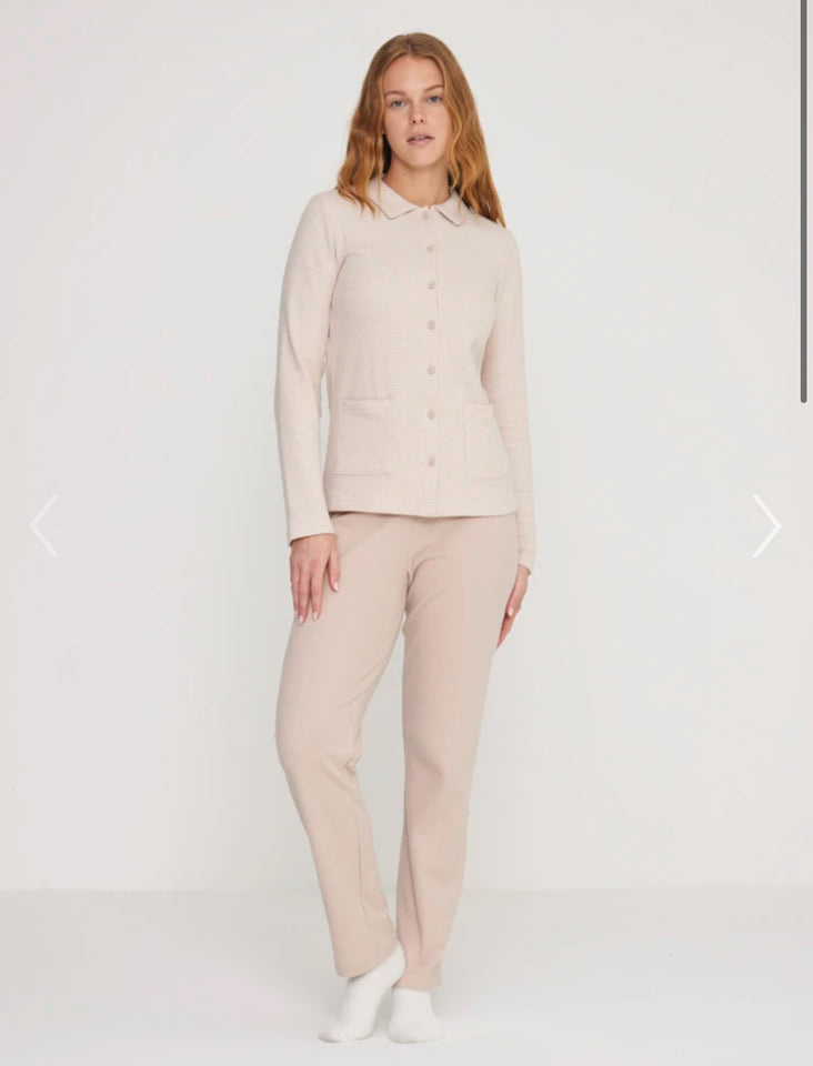 Pigiama aperto con collo punto milano donna 8846