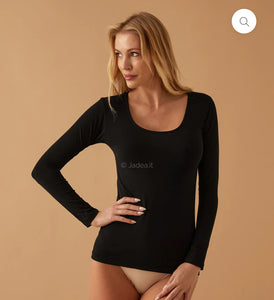 MAGLIA A SCOLLO LOLLO IN COTONE ELASTICIZZATO  4056