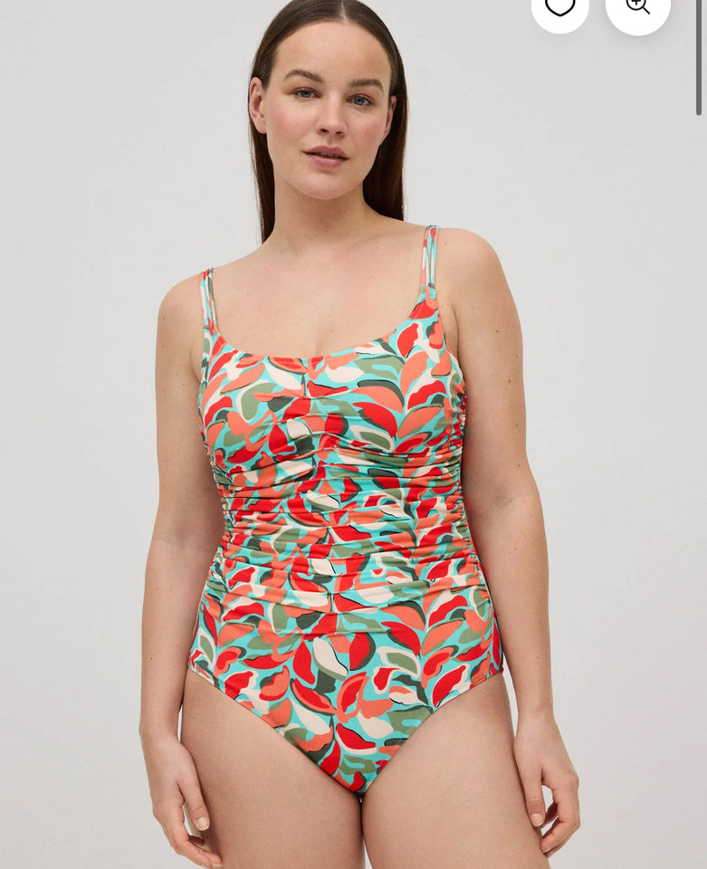 Costume intero snellente in micropiqué stampa tropicale coppa C Fantasia S.coppa 83160