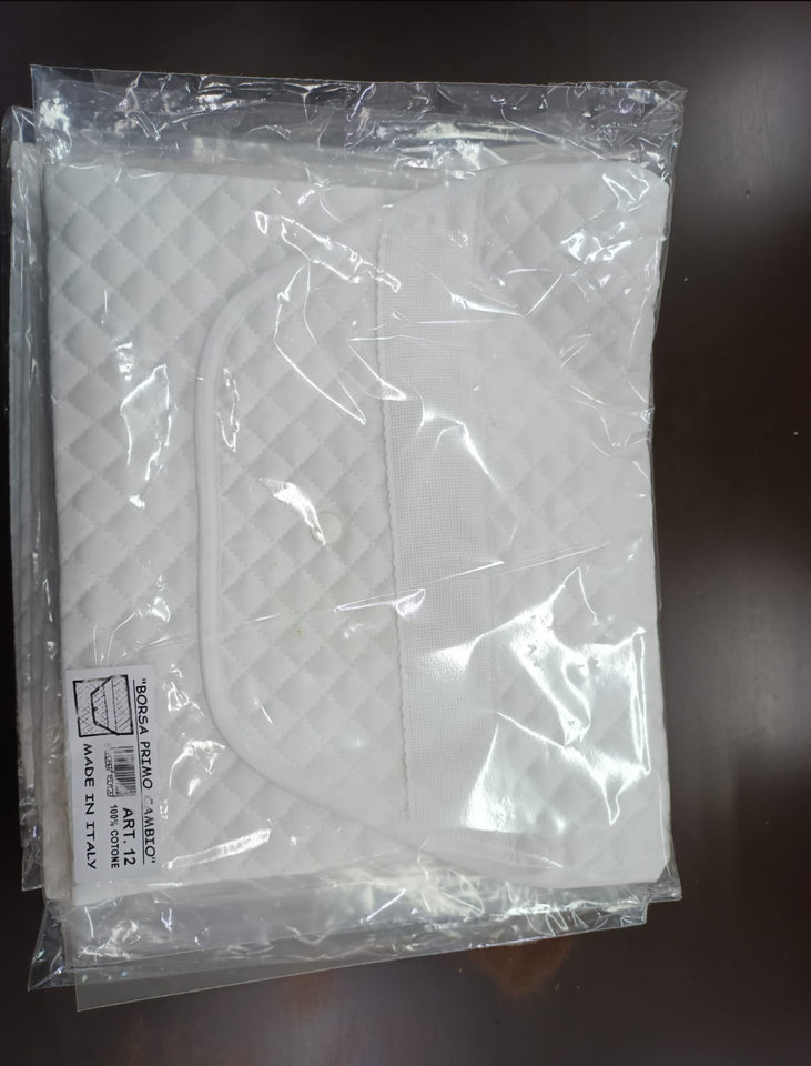 Borsa primo cambio neonato in stoffa trapuntata – Bianco-Art12