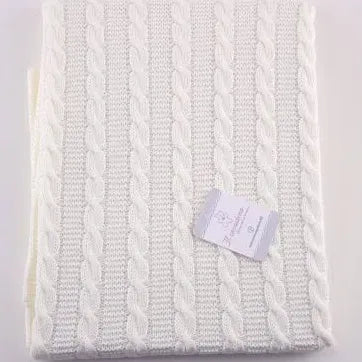 Copertina per Culla in Filo Intrecciato NG491 – Morbida, Calda e Traspirante – Colori Celeste, Rosa, Panna