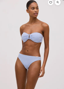 Set bikini a fascia a righe blu testurizzato Fascia coppa B S.coppa 82910