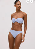 Set bikini a fascia a righe blu testurizzato Fascia coppa B S.coppa 82910