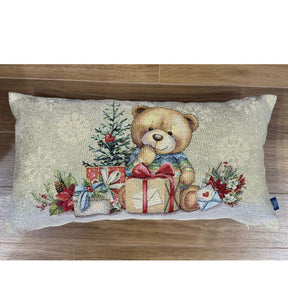 Cuscino dorato rettangolare con orso VINGI
