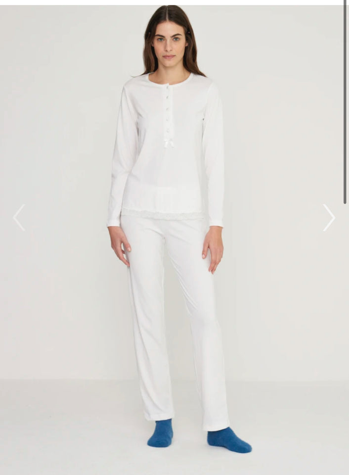 Pigiama donna jersey invernale 4 bottoni tinta unita  8897 9296 9297 9298 9300 9299