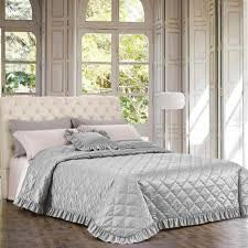 Trapuntino Queen 2 Posti – Trapunta Leggera Primaverile/Estate in Microfibra, Colori Grigio e Panna