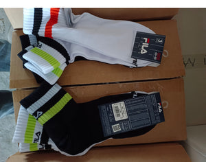 Set 3 Paia Calzini Fila Uomo/Donna – Fantasia Sportiva, Comodi e Colora Moda spugna