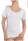 MAGLIA MEZZA MANICA DONNA GIROCOLLO BORDO RASO 100% COTONE CALDO INTERLOCK 292 op-11