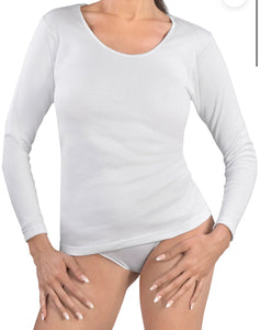 MAGLIA MANICA LUNGA DONNA GIROCOLLO COTONE CALDO 293
