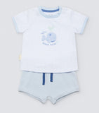 Set neonato maglietta a maniche corte e pantaloncini Ocean Tales blu 25568 25627 25628