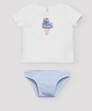 Set costume da bagno e maglietta a quadretti rosa baby 97079 97062 97088