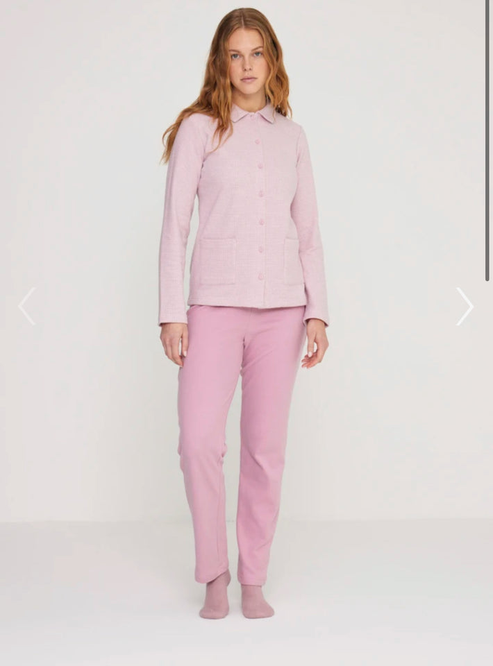 Pigiama aperto con collo punto milano donna 8846