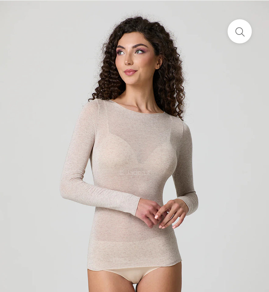 Manica lunga girocollo cashmere jadea 4064