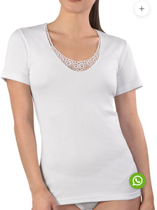 MAGLIA MEZZA MANICA DONNA GIROCOLLO 100% COTONE CALDO 300 247 macrame
