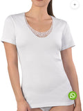 MAGLIA MEZZA MANICA DONNA GIROCOLLO 100% COTONE CALDO 300 247 macrame