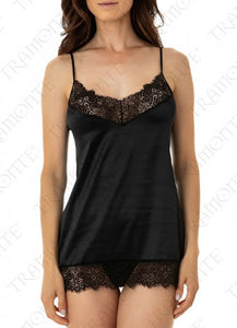 Top tramonte in raso con pizzo 222 cecilia