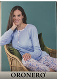 Pigiama fantasia donna oronero cotone 100%