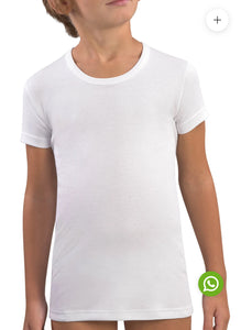 MAGLIA MEZZA MANICA BAMBINO GIROCOLLO 100% COTONE CALDO INTERLOCK 204 eco 13010 bimbo