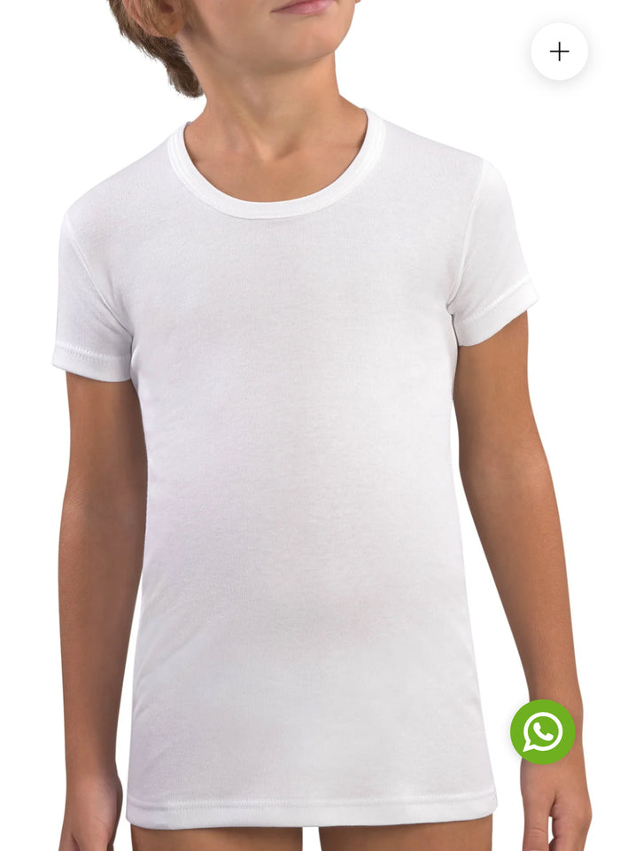 MAGLIA MEZZA MANICA BAMBINO GIROCOLLO 100% COTONE CALDO INTERLOCK 204 eco 13010 bimbo