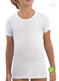 MAGLIA MEZZA MANICA BAMBINO GIROCOLLO 100% COTONE CALDO INTERLOCK 204 eco 13010 bimbo