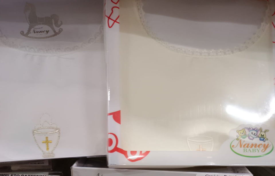 Camicia battesimale neonato in cotone bianco – Elegante e delicata per cerimonia