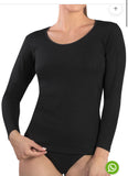 MAGLIA MANICA LUNGA DONNA GIROCOLLO COTONE CALDO 293
