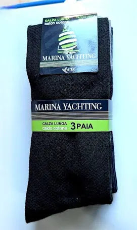 Calzino caldo cotone marina yachting tinta unita