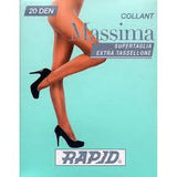 Calza massima con doppia cucitura sul retro tassellone vip