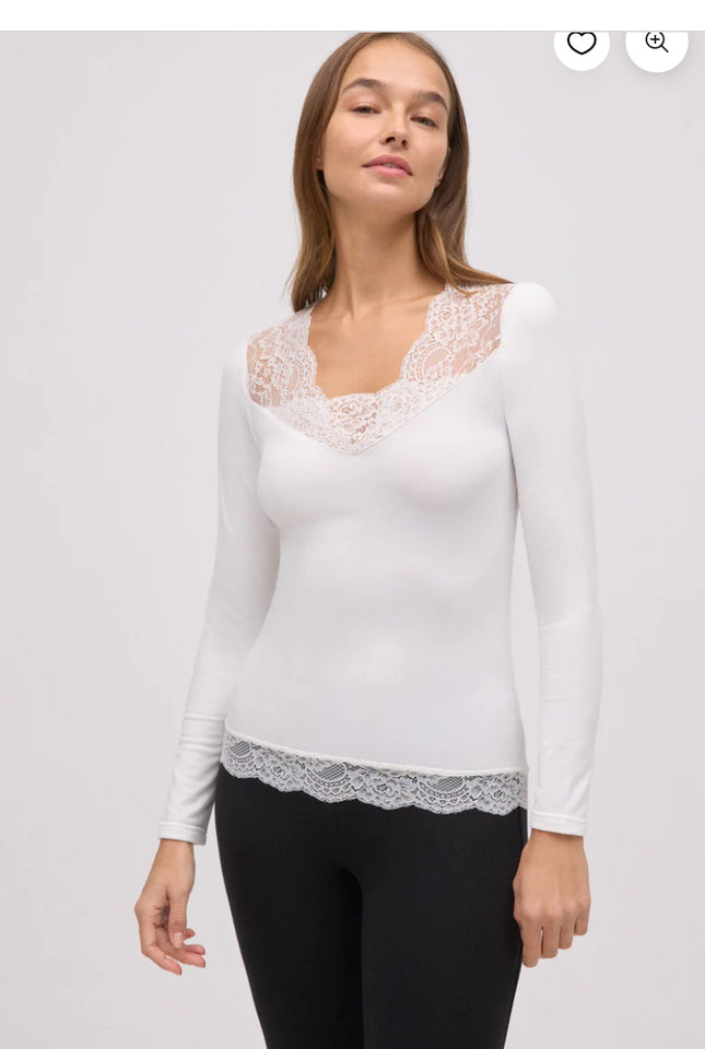 Maglietta manica lunga Pizzo a v Ysabel mora 70033 termica