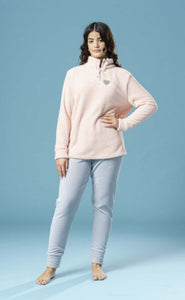 Pigiama coral 3 bottoni donna 100 sbadigli