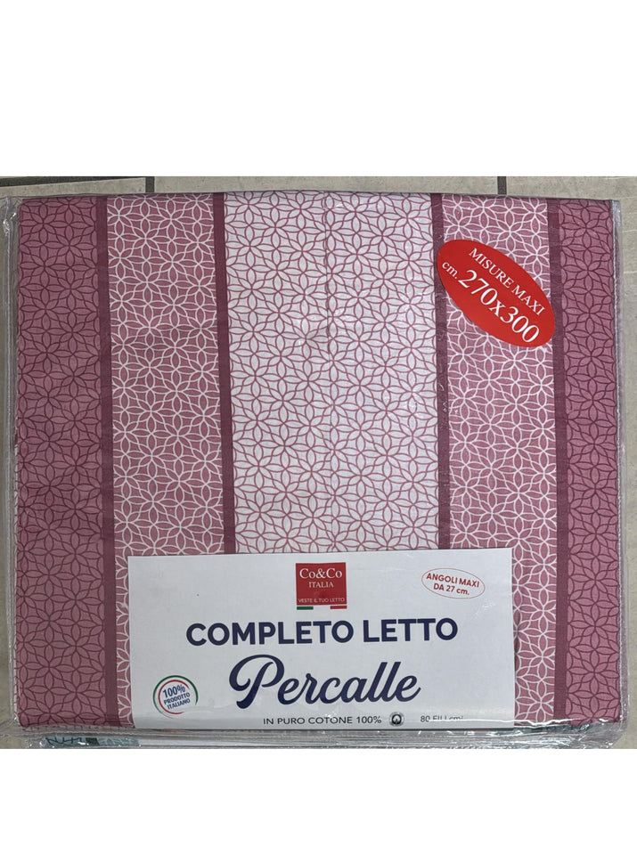 C.lenzuola percalle geometrico 2 posti MAXI 270