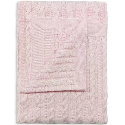 Copertina per Culla in Filo Intrecciato NG491 – Morbida, Calda e Traspirante – Colori Celeste, Rosa, Panna