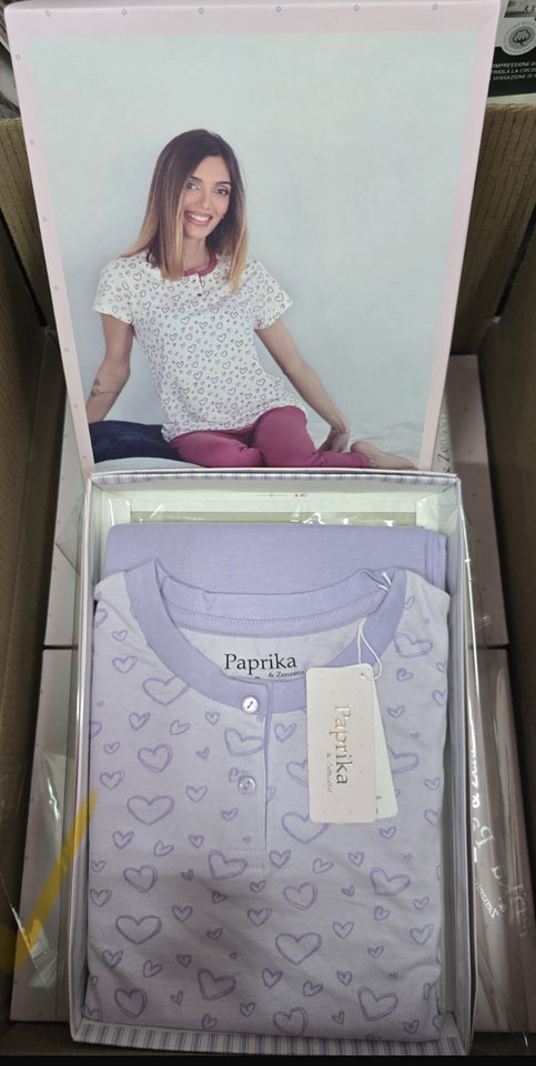 Pigiama tre pezzi paprika donna